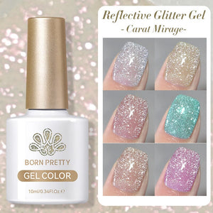 Reflective Glitter Gel Polish SZ27-SZ32 Carat Mirage 10ml Gel Nail Polish BORN PRETTY