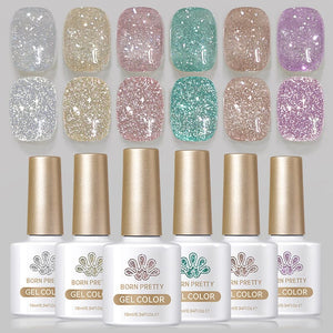Reflective Glitter Gel Polish SZ27-SZ32 Carat Mirage 10ml Gel Nail Polish BORN PRETTY 6 Colors