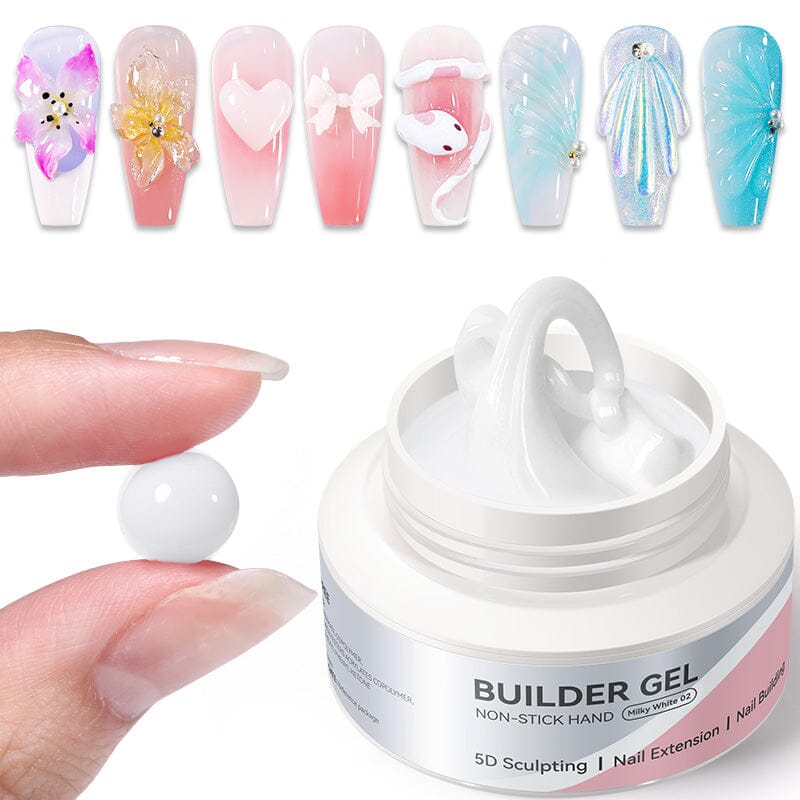 No Stick Hand Builder Gel Milky White #02 60g HEMA FREE Extension Nail Gel BORN PRETTY