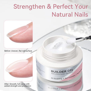 No Stick Hand Builder Gel Milky White #02 60g HEMA FREE Extension Nail Gel BORN PRETTY