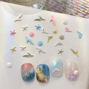 10pcs Ocean Shell 3D Nail Decorations Clearance No Brand