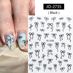 Black Bowknot 3D Self Adhesive Nail Stickers Nail Art No Brand