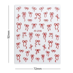 White Bowknot 3D Self Adhesive Nail Stickers Nail Art No Brand