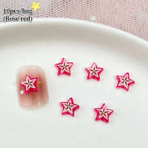 10pcs Starfruit Plastic Nail Art Decorations Clearance No Brand 03