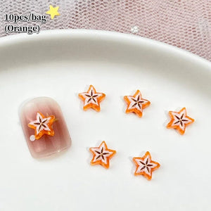 10pcs Starfruit Plastic Nail Art Decorations Clearance No Brand 07