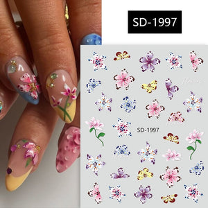 Flowers 3D Nail Stickers SD Series Clearance No Brand SD-1997