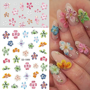 Flowers 3D Nail Stickers SD Series Clearance No Brand
