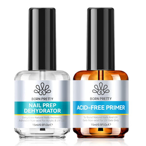 2pcs Set Nail Prep Dehydrator & Primer 15ml Nail Care BORN PRETTY
