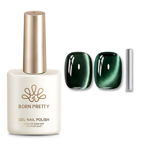 Glass Cat Magnetic Gel MY128 Only Green 15ml Gel Nail Polish BORN PRETTY