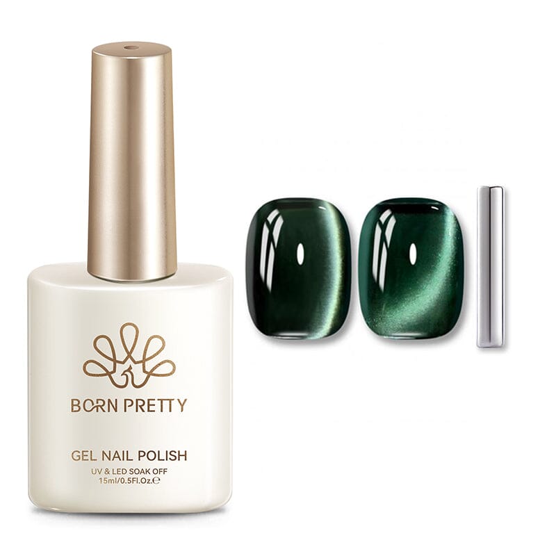 Glass Cat Magnetic Gel MY128 Only Green 15ml Gel Nail Polish BORN PRETTY
