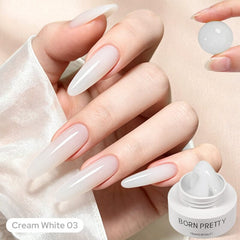 Non‑Stick Hand Builder Gel 5D Sculpting Gel 15ml Extension Nail Gel BORN PRETTY Cream White 03