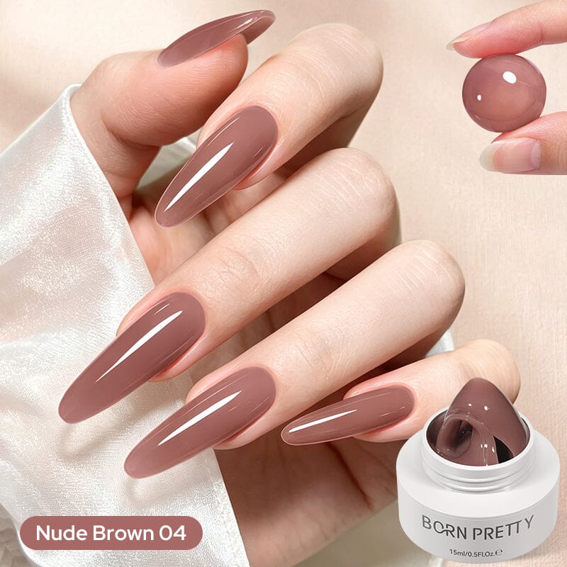 Non‑Stick Hand Builder Gel 5D Sculpting Gel 15ml Extension Nail Gel BORN PRETTY Nude Brown 04