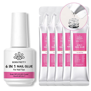 6pcs Set 6 in 1 Nail Glue Gel Polish 15ml Gel Nail Polish BORN PRETTY
