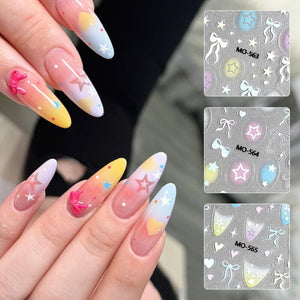 Star Bowknot 3D Nail Stickers MO Series Clearance No Brand