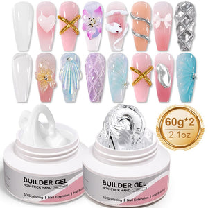 Hema-Free Non Stick Hand Extension Gel 60g Extension Nail Gel BORN PRETTY 2 Colors Set