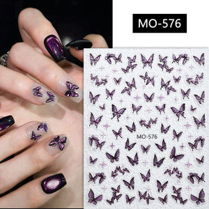 Glitter Butterfly 3D Nail Stickers MO-573 Clearance No Brand