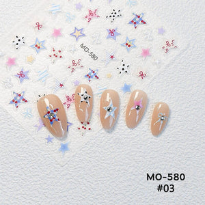Leopard Star 3D Nail Stickers MO-580 Clearance No Brand