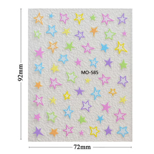 Colorful Star Bowknot 3D Nail Stickers MO Series Clearance No Brand