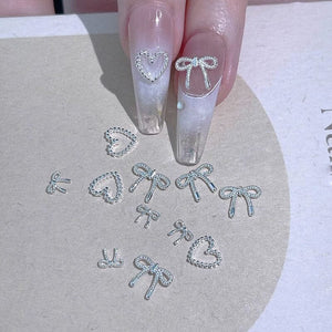10pcs Bowknot Alloy Rhinestone Nail Decoration #02 Nail Art No Brand