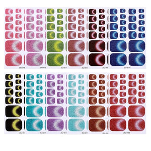 22 Tips Toenail Cat Magnetic Full Cover Nail Stickers ZXJ Series Clearance No Brand
