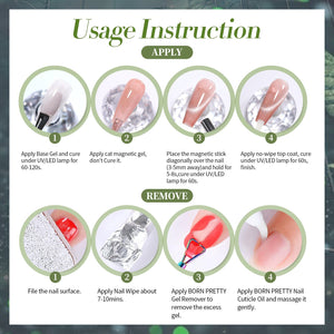 Colored Cat Magnetic Gel Polish MY120 Shadowstar Bamboo 15ml Gel Nail Polish BORN PRETTY