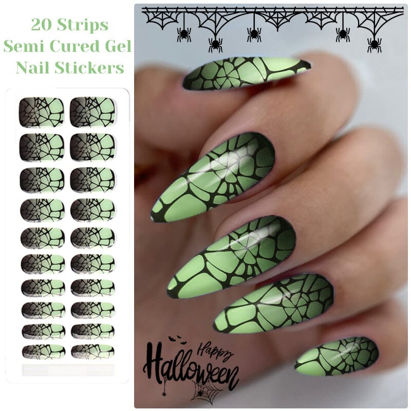 20 Tips Halloween Semi-Cured Gel Nail Strips NC240316 Nail Sticker Harunouta