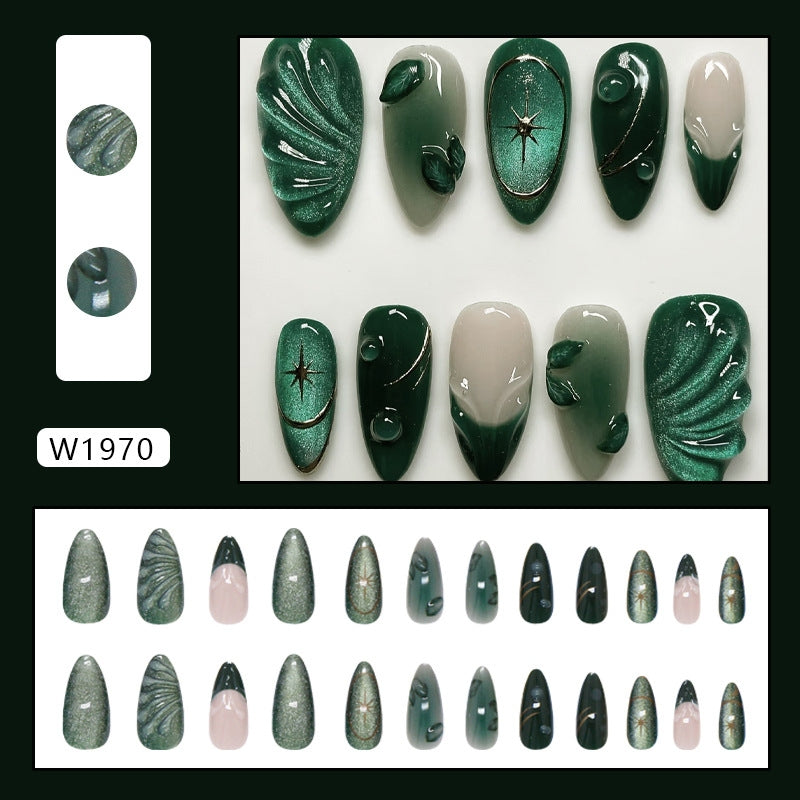 24pcs W1970 Almond Press on Nails