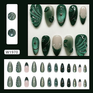 24pcs W1970 Almond Press on Nails Nail Tips No Brand