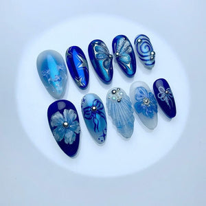 24pcs Z1102 Almond Press on Nails Nail Tips No Brand