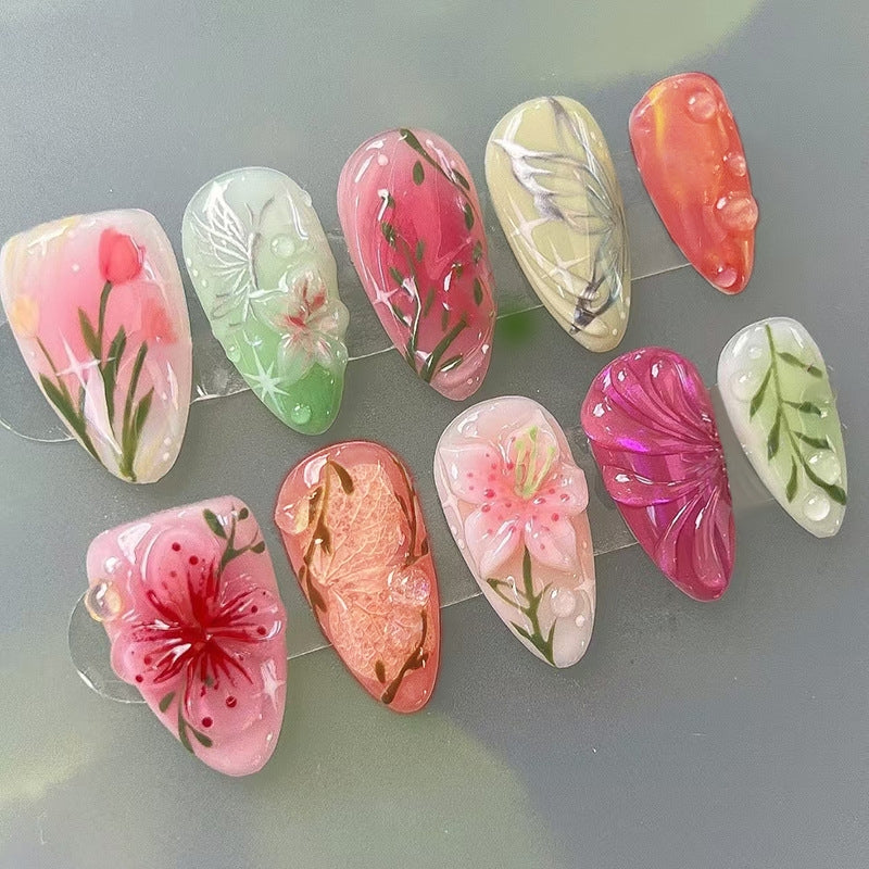 24pcs W2015 Almond Press on Nails