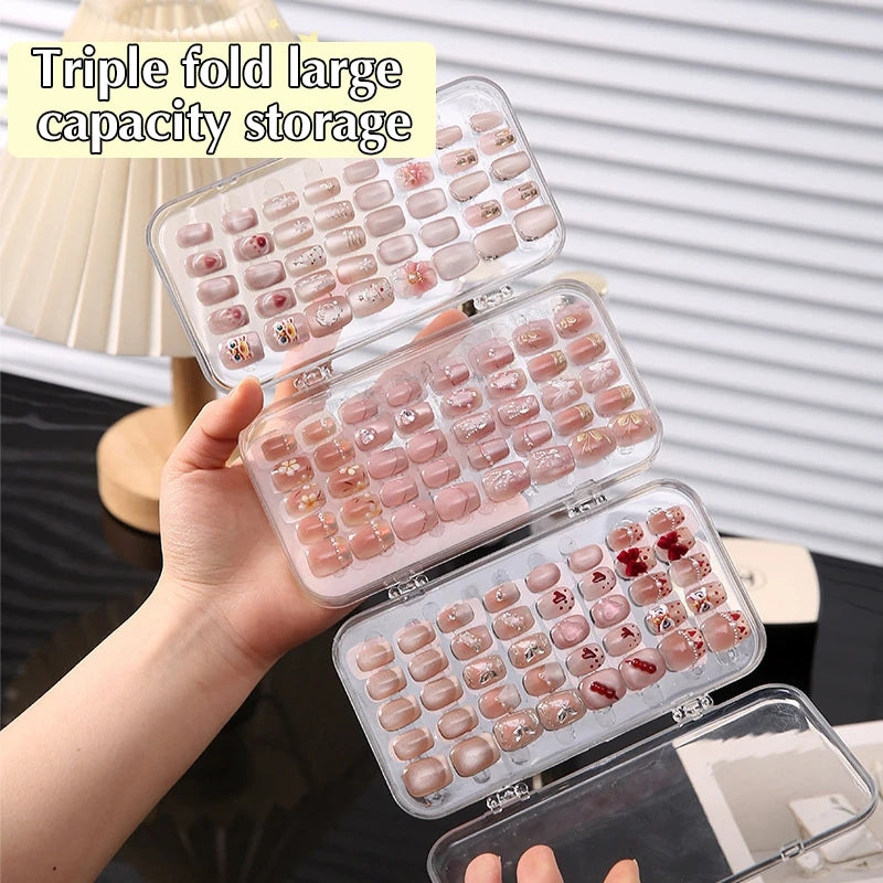 Transparent Triple Fold Large Nail Storage Box