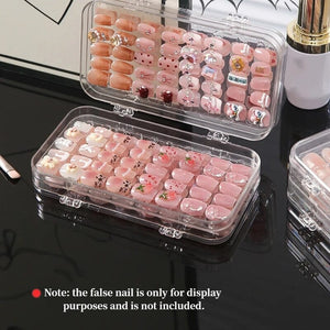 Transparent Triple Fold Large Nail Storage Box Clearance No Brand