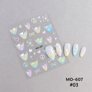 Star Heart 3D Nail Sticker MO-607 Nail Art No Brand