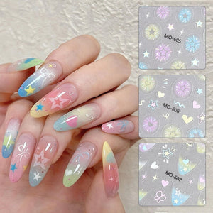 Star Heart 3D Nail Sticker MO-606 Nail Art No Brand