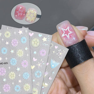 Star Heart 3D Nail Sticker MO-607 Nail Art No Brand