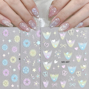 Star Heart 3D Nail Sticker MO-606 Nail Art No Brand
