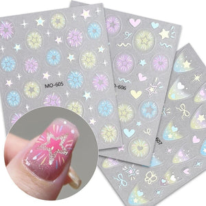 Star Heart 3D Nail Sticker MO-606 Nail Art No Brand