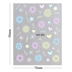 Star Heart 3D Nail Sticker MO-607 Nail Art No Brand