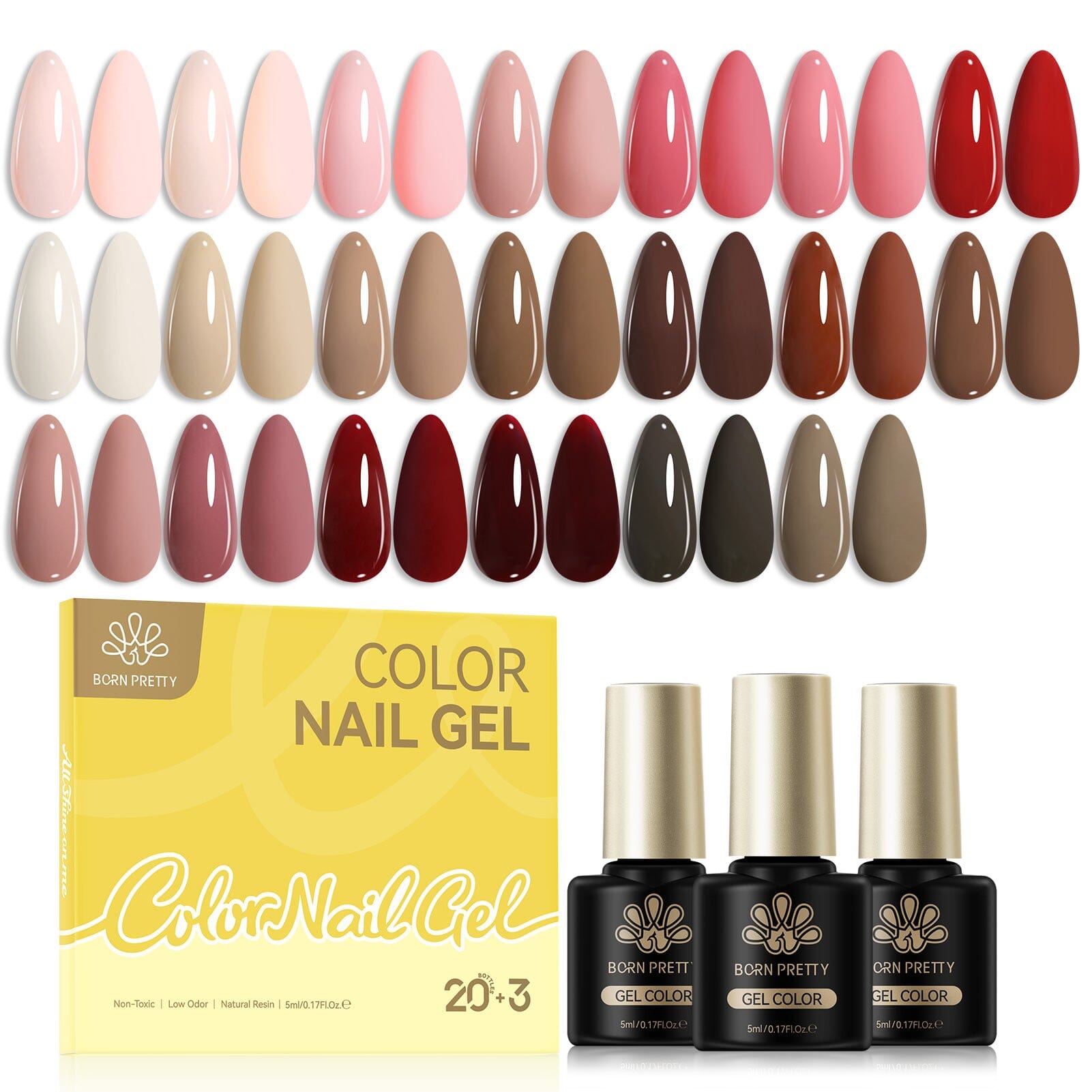 23 Bottles Color Gel Polish Set S14 Old Dream 5ml Gel Nail Polish BORN PRETTY