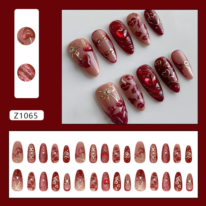 24pcs Z1065 Almond Press on Nails
