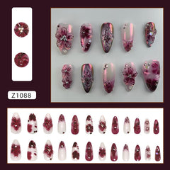 24pcs Z1088 Almond Press on Nails Nail Tips No Brand
