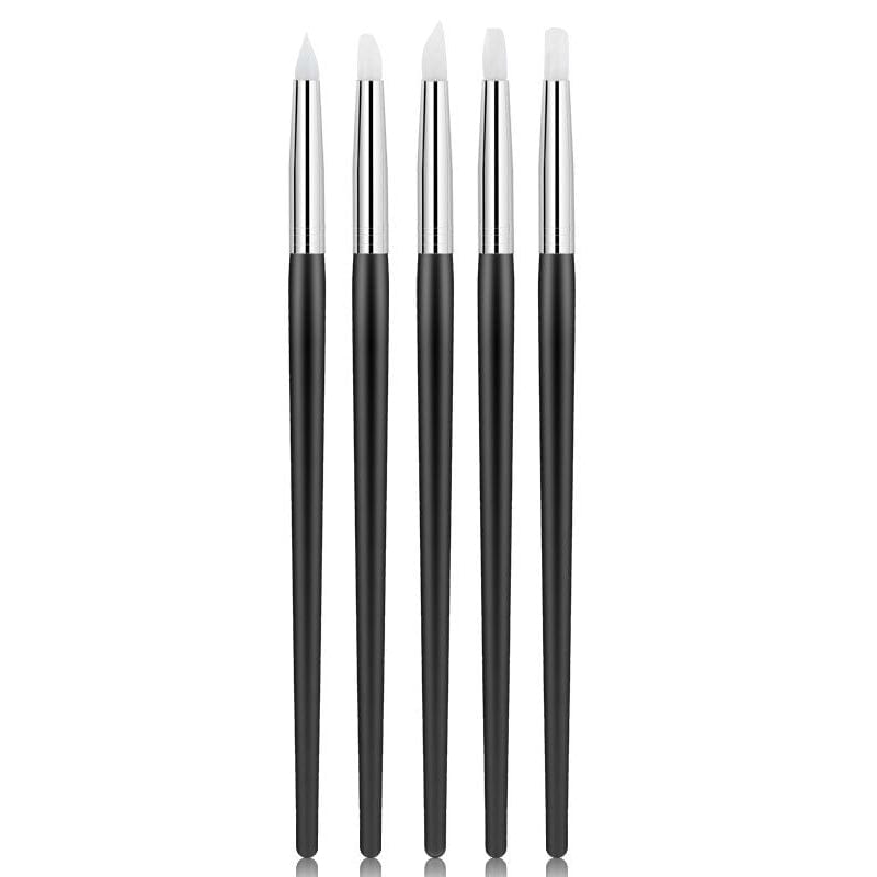 5pcs Silicone Nail Brush Black Handle Tools & Accessories No Brand