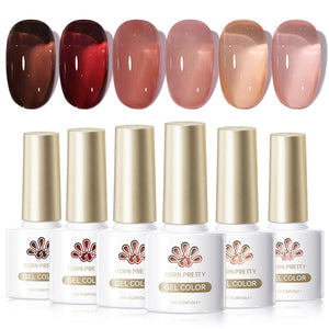 6 Colors Jelly Gel Polish Set J15 Wild Rose 7ml Gel Nail Polish BORN PRETTY
