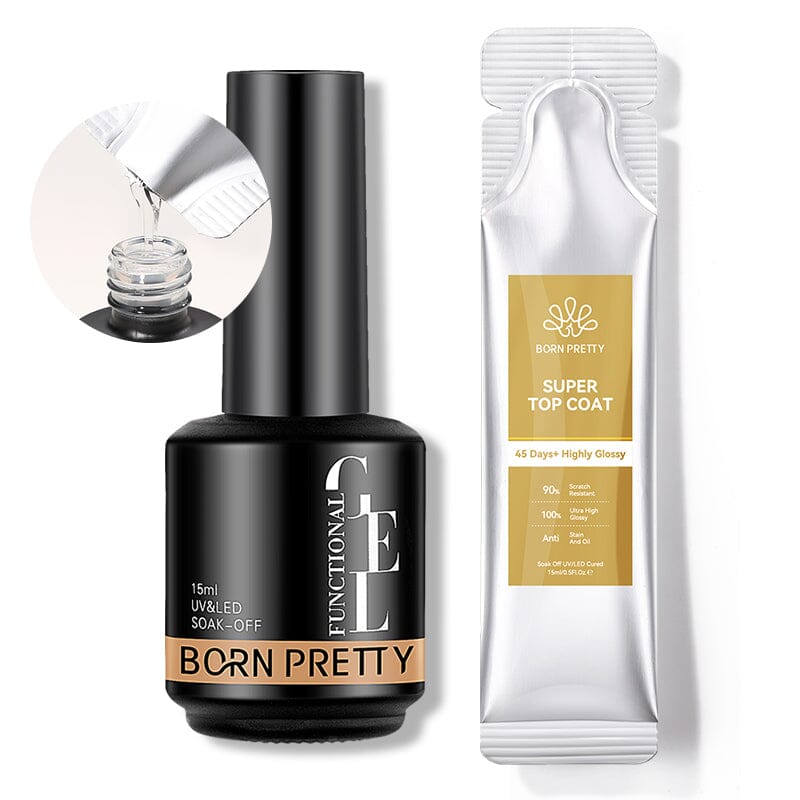 Super Top Coat 15ml (Bag) Base & Top Coat BORN PRETTY Set 1