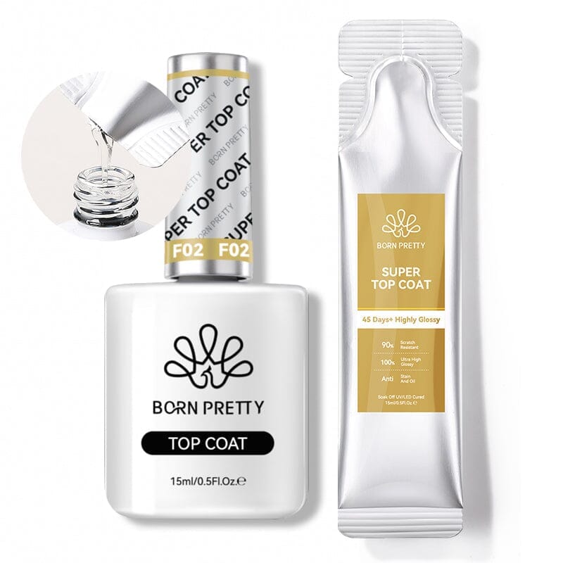 Super Top Coat 15ml (Bag) Base & Top Coat BORN PRETTY Set 4
