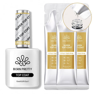 Super Top Coat 15ml (Bag) Base & Top Coat BORN PRETTY Set 5