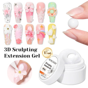 White 3D Sculpting Extension Gel 15ml Extension Nail Gel NICOLE DIARY