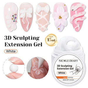 White 3D Sculpting Extension Gel 15ml Extension Nail Gel NICOLE DIARY