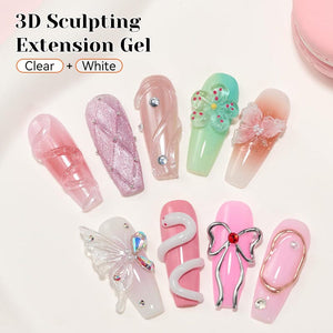 White 3D Sculpting Extension Gel 15ml Extension Nail Gel NICOLE DIARY