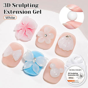 White 3D Sculpting Extension Gel 15ml Extension Nail Gel NICOLE DIARY
